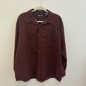 REI Men's Casual Button Down Shirt - Burgundy